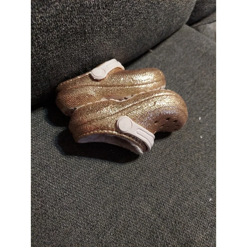Pink‎ Crocs Girls Sparkly Kids Shoes Size C7 Insulated